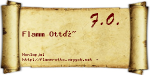 Flamm Ottó névjegykártya